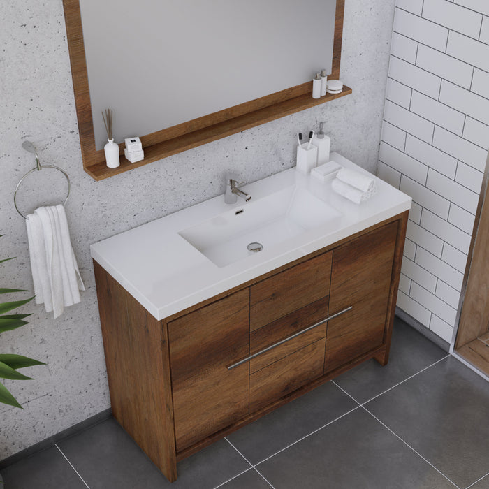 Sortino 48" Modern Bathroom Vanity in Rosewood