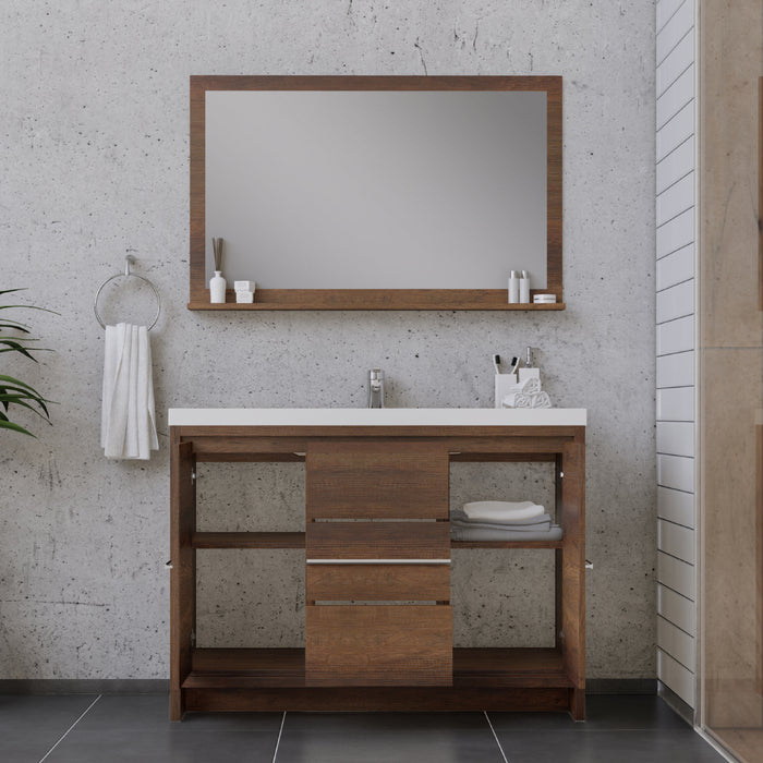 Sortino 48" Modern Bathroom Vanity in Rosewood