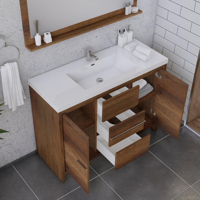 Sortino 48" Modern Bathroom Vanity in Rosewood