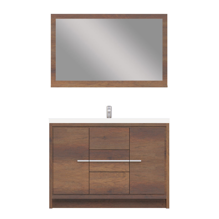 Sortino 48" Modern Bathroom Vanity in Rosewood