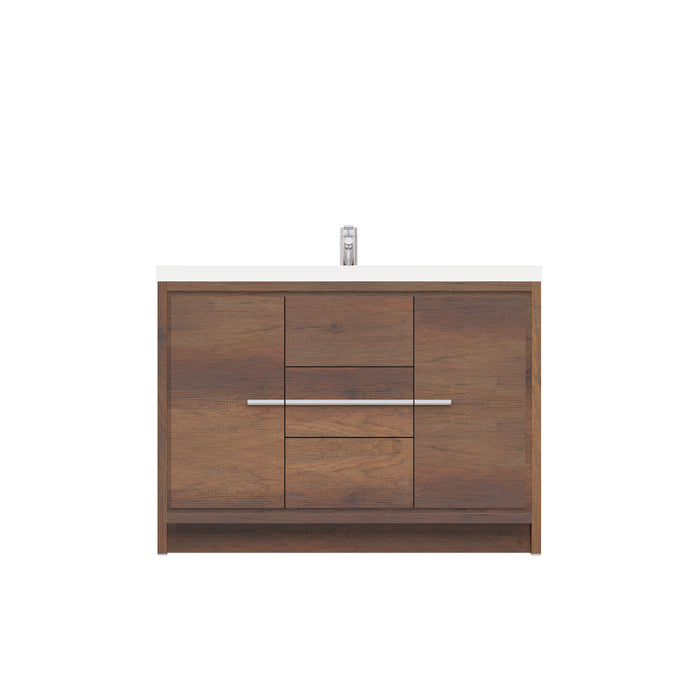 Sortino 48" Modern Bathroom Vanity in Rosewood