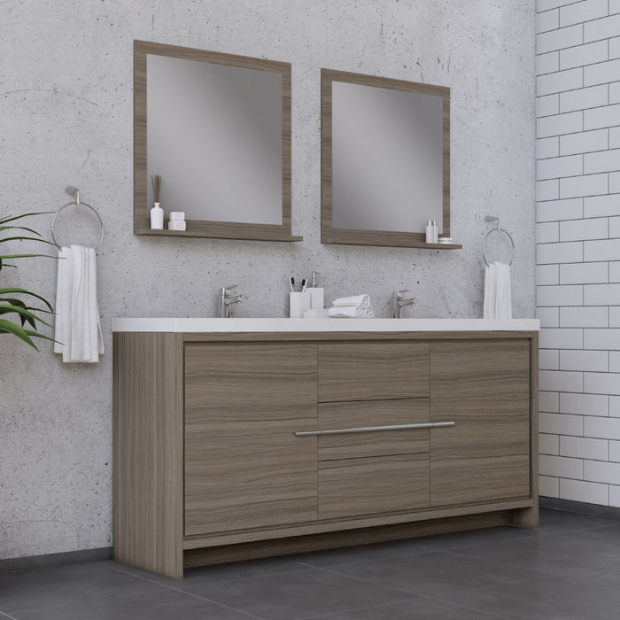 Alya Bath Sortino 72" Modern Bathroom Vanity in Gray