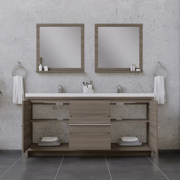 Alya Bath Sortino 72" Modern Bathroom Vanity in Gray