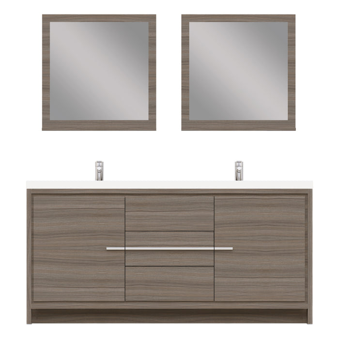 Alya Bath Sortino 72" Modern Bathroom Vanity in Gray