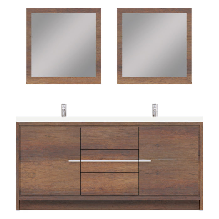 Alya Bath Sortino 72" Modern Bathroom Vanity in Rosewood