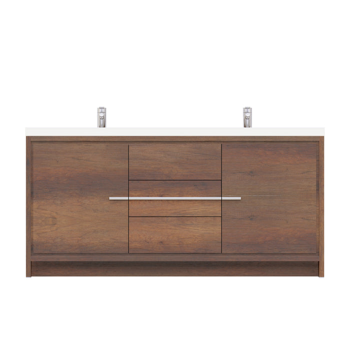 Alya Bath Sortino 72" Modern Bathroom Vanity in Rosewood