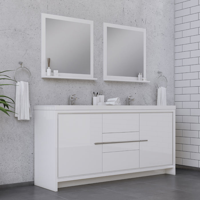 Alya Bath Sortino 72" Modern Bathroom Vanity in White