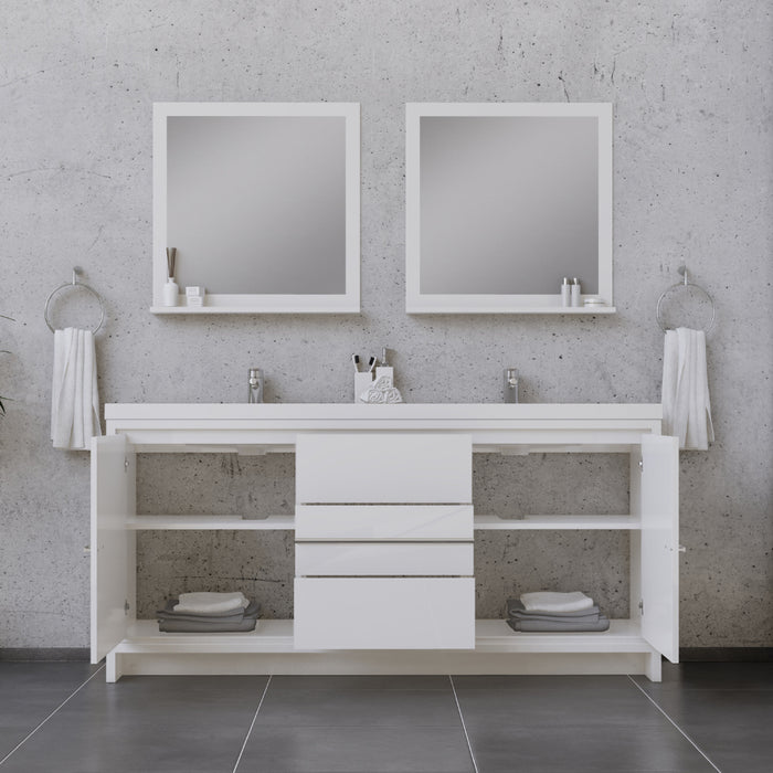 Alya Bath Sortino 72" Modern Bathroom Vanity in White