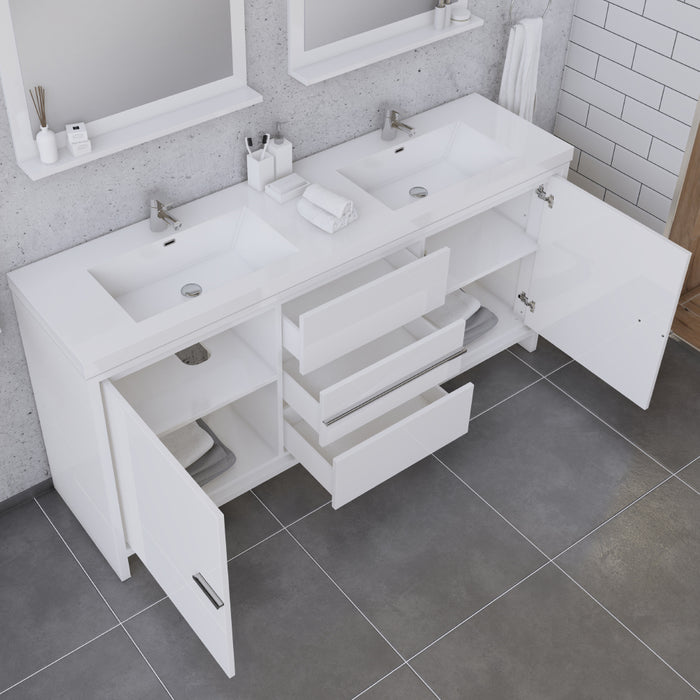 Alya Bath Sortino 72" Modern Bathroom Vanity in White