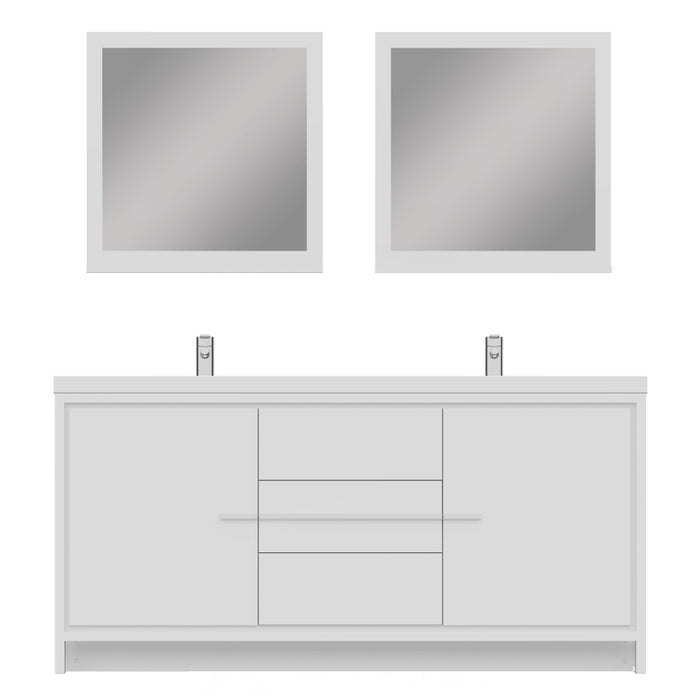 Alya Bath Sortino 72" Modern Bathroom Vanity in White