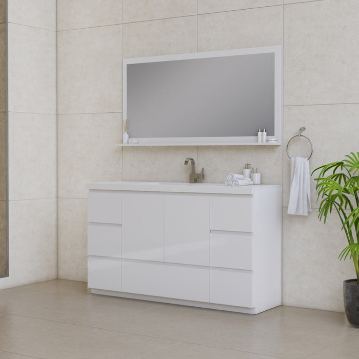 Paterno 60" Single Modern Freestanding Bathroom Vanity in White