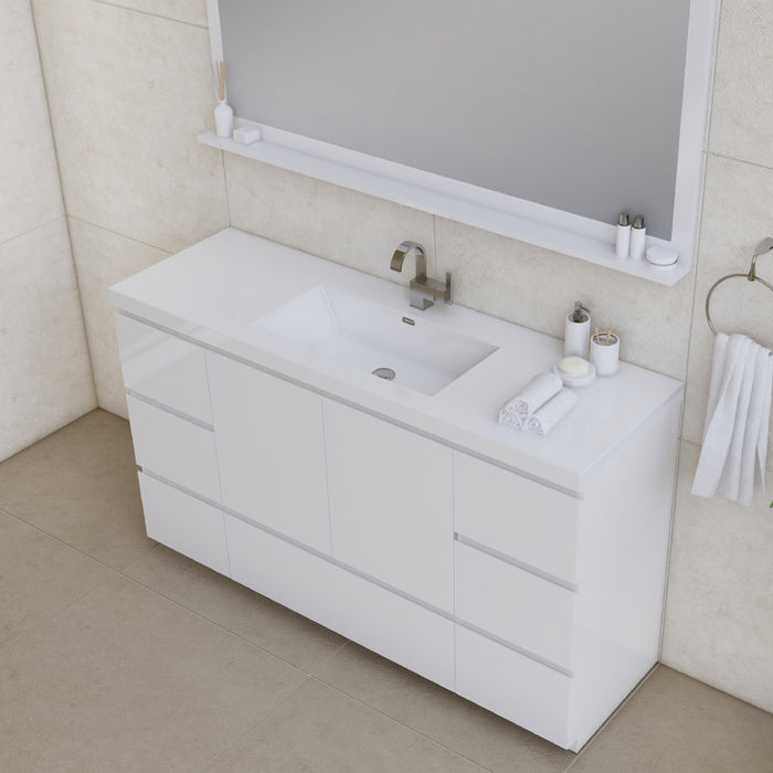 Paterno 60" Single Modern Freestanding Bathroom Vanity in White