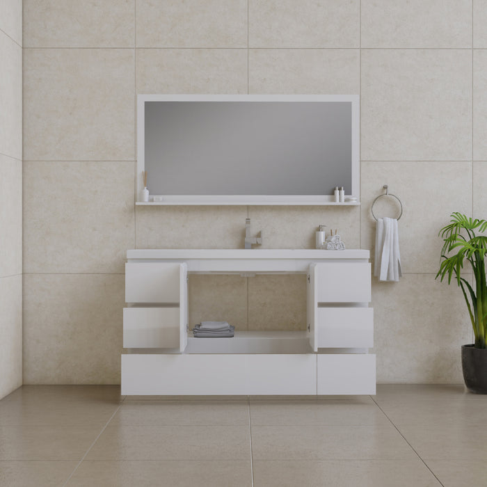 Paterno 60" Single Modern Freestanding Bathroom Vanity in White