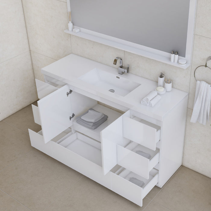 Paterno 60" Single Modern Freestanding Bathroom Vanity in White