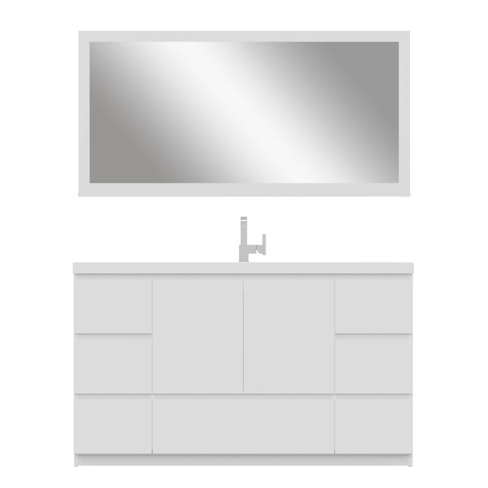 Paterno 60" Single Modern Freestanding Bathroom Vanity in White