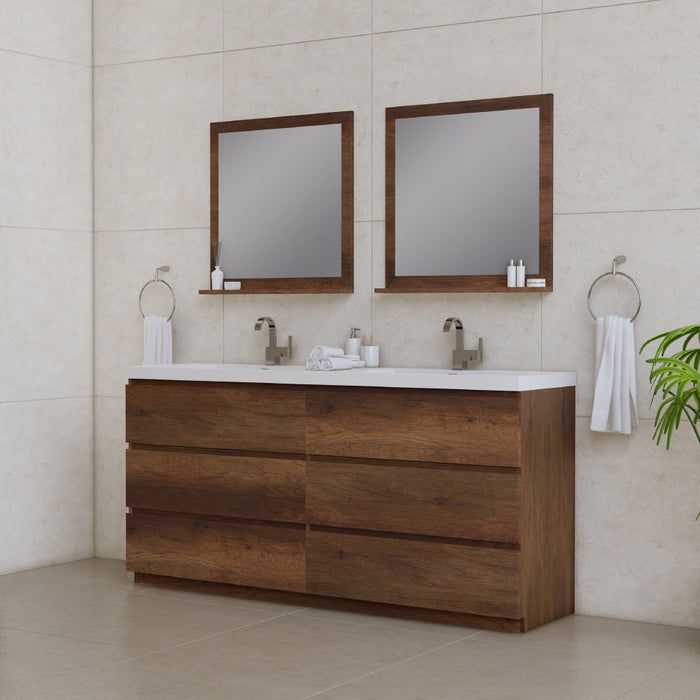 Alya Bath Paterno 72" Modern Freestanding Bathroom Vanity in Rosewood