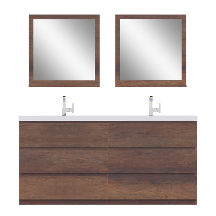 Alya Bath Paterno 72" Modern Freestanding Bathroom Vanity in Rosewood