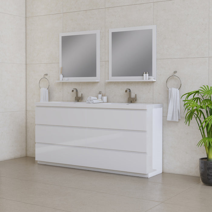 Alya Bath Paterno 72" Modern Freestanding Bathroom Vanity in White