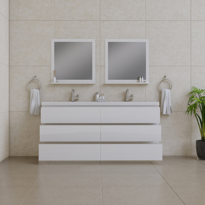 Alya Bath Paterno 72" Modern Freestanding Bathroom Vanity in White