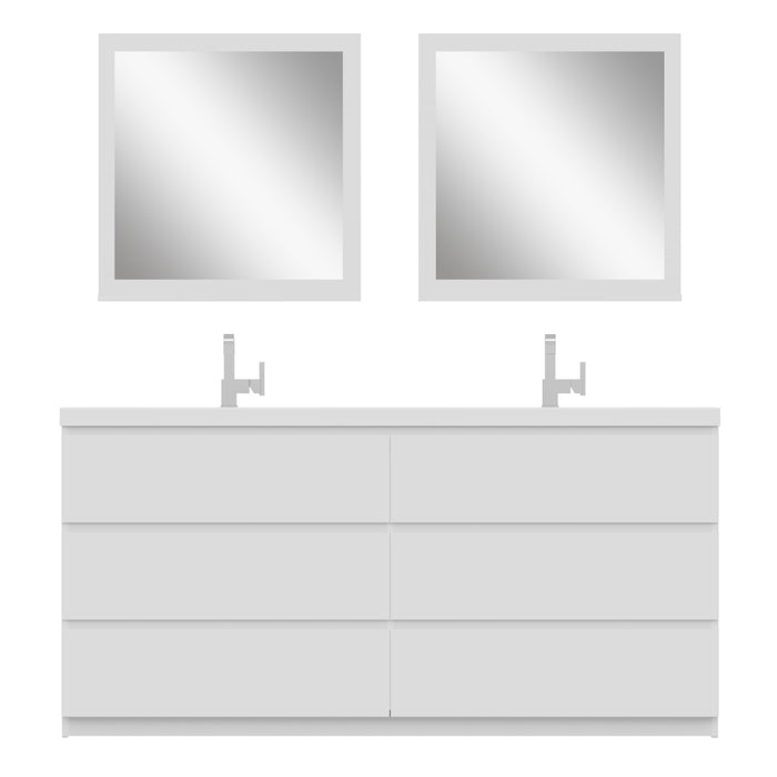 Alya Bath Paterno 72" Modern Freestanding Bathroom Vanity in White