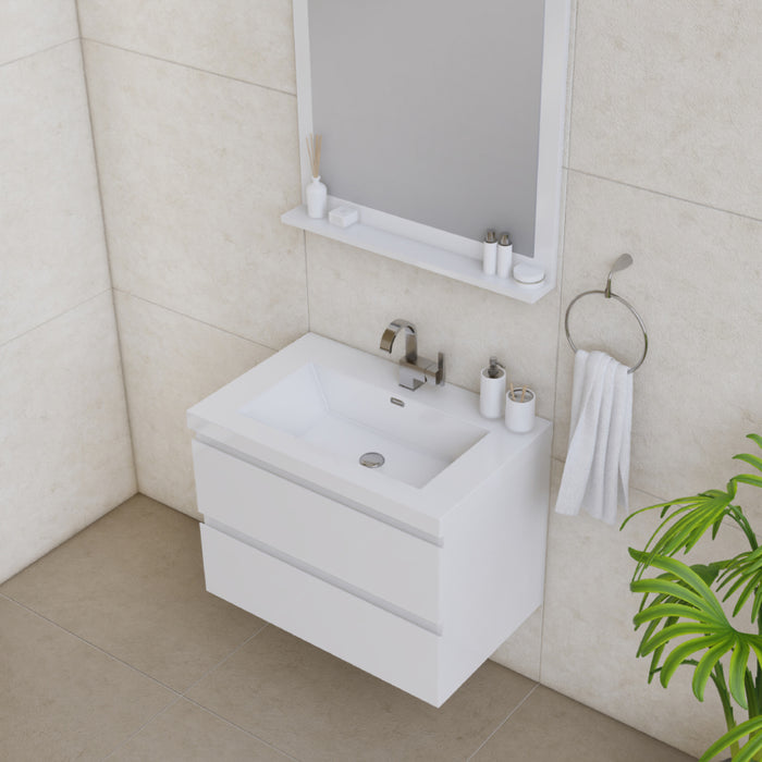 Paterno 30" Modern Wall Mounted Bathroom Vanity in White