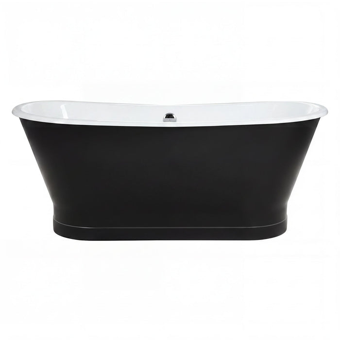 AKICON 67" Cast Iron Freestanding Bathtub, Drain and Overflow Kit Included