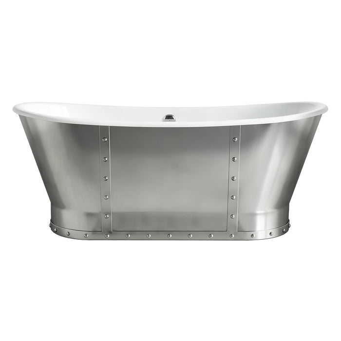 AKICON 67" Cast Iron Freestanding Bathtub, Drain and Overflow Kit Included