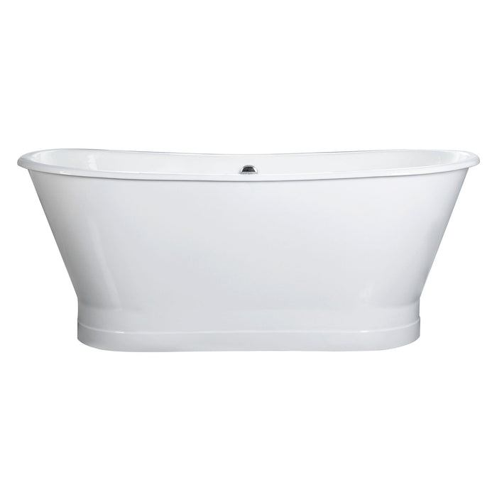 AKICON 67" Cast Iron Freestanding Bathtub, Drain and Overflow Kit Included