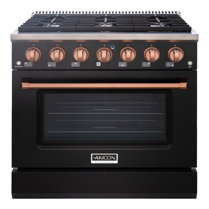 36" Slide-in Freestanding Professional Style Gas Range with 5.2 Cu. Ft. Oven, 6 Burners - AK-JK36A1-B