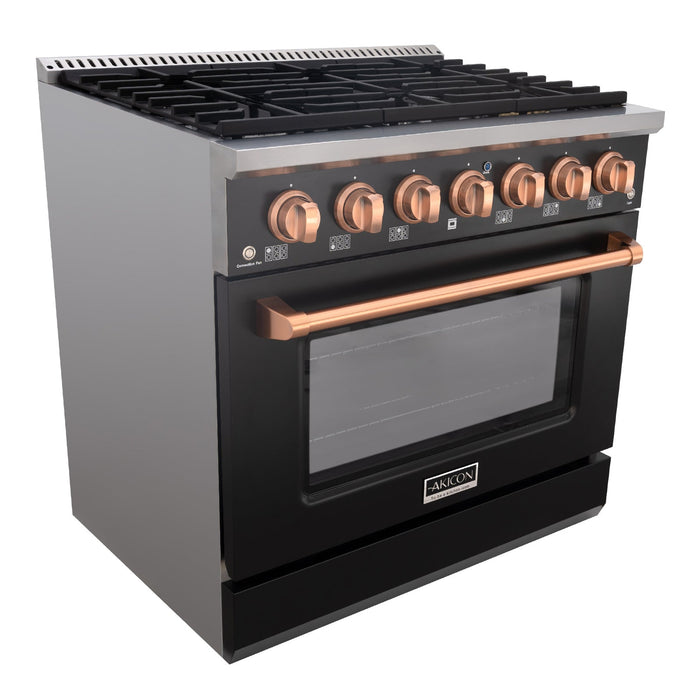 36" Slide-in Freestanding Professional Style Gas Range with 5.2 Cu. Ft. Oven, 6 Burners - AK-JK36A1-B