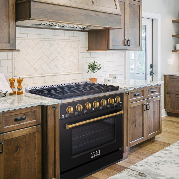 36" Slide-in Freestanding Professional Style Gas Range with 5.2 Cu. Ft. Oven, 6 Burners - AK-JK36A1-B