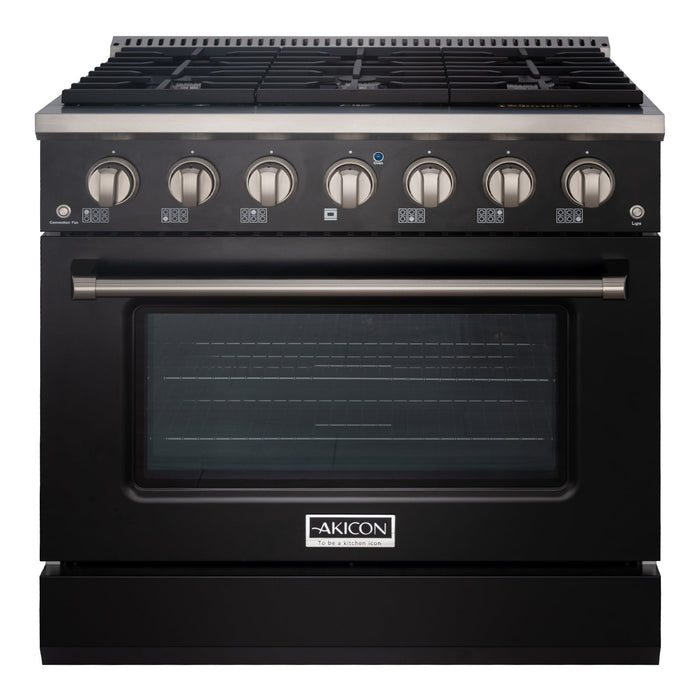 36" Slide-in Freestanding Professional Style Gas Range with 5.2 Cu. Ft. Oven, 6 Burners - AK-JK36A1-B