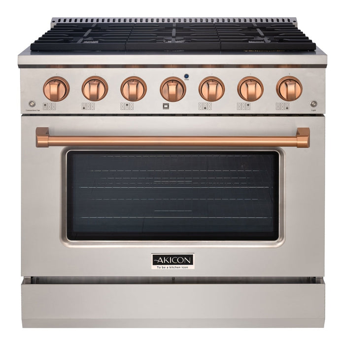 36" Slide-in Freestanding Professional Style Gas Range with 5.2 Cu. Ft. Oven, 6 Burners - AK-JK36A1-S