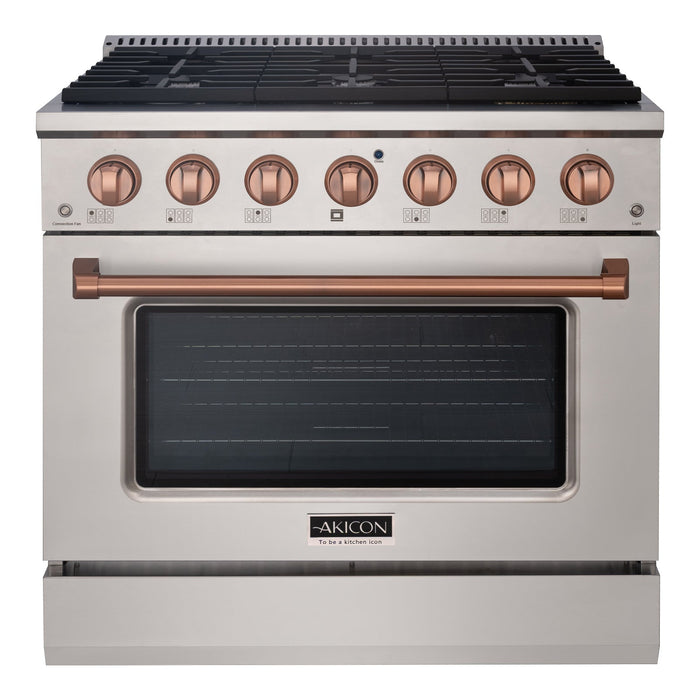 36" Slide-in Freestanding Professional Style Gas Range with 5.2 Cu. Ft. Oven, 6 Burners - AK-JK36A1-S