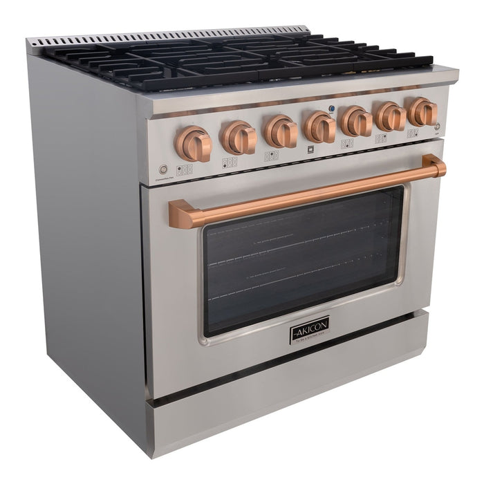 36" Slide-in Freestanding Professional Style Gas Range with 5.2 Cu. Ft. Oven, 6 Burners - AK-JK36A1-S