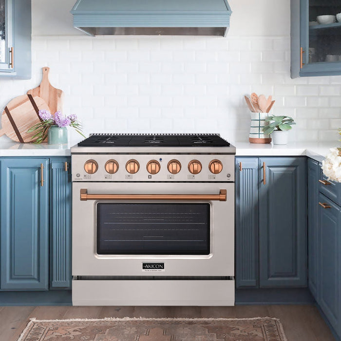 36" Slide-in Freestanding Professional Style Gas Range with 5.2 Cu. Ft. Oven, 6 Burners - AK-JK36A1-S