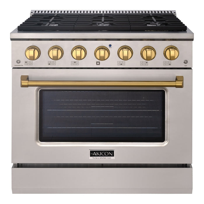 36" Slide-in Freestanding Professional Style Gas Range with 5.2 Cu. Ft. Oven, 6 Burners - AK-JK36A1-S
