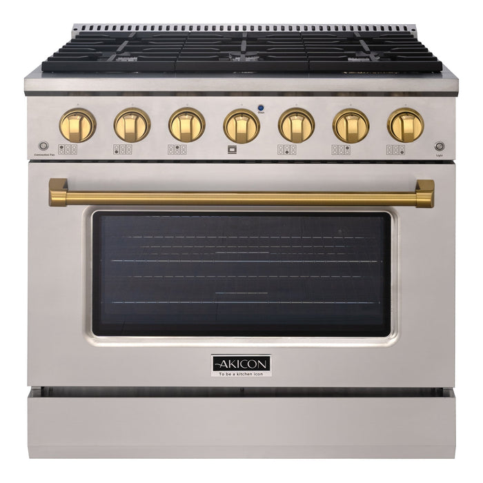 36" Slide-in Freestanding Professional Style Gas Range with 5.2 Cu. Ft. Oven, 6 Burners - AK-JK36A1-S
