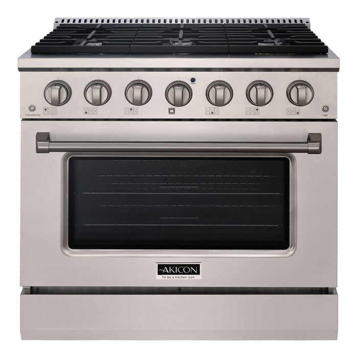 36" Slide-in Freestanding Professional Style Gas Range with 5.2 Cu. Ft. Oven, 6 Burners - AK-JK36A1-S