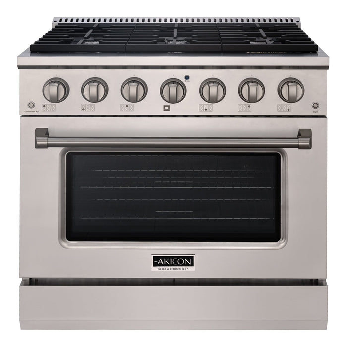36" Slide-in Freestanding Professional Style Gas Range with 5.2 Cu. Ft. Oven, 6 Burners - AK-JK36A1-S