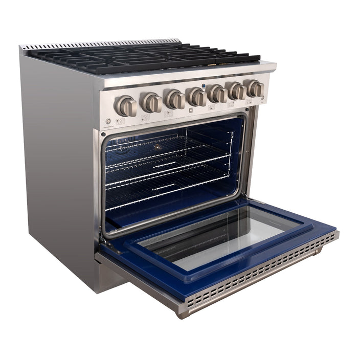 36" Slide-in Freestanding Professional Style Gas Range with 5.2 Cu. Ft. Oven, 6 Burners - AK-JK36A1-S