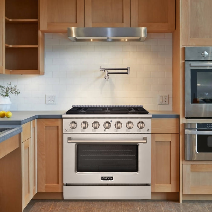 36" Slide-in Freestanding Professional Style Gas Range with 5.2 Cu. Ft. Oven, 6 Burners - AK-JK36A1-S