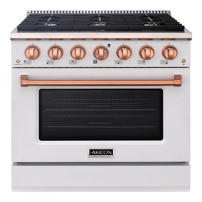 36" Slide-in Freestanding Professional Style Gas Range with 5.2 Cu. Ft. Oven, 6 Burners - AK-JK36A1-W