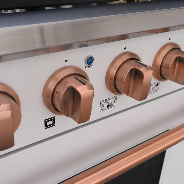 36" Slide-in Freestanding Professional Style Gas Range with 5.2 Cu. Ft. Oven, 6 Burners - AK-JK36A1-W