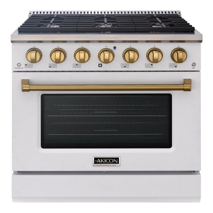 36" Slide-in Freestanding Professional Style Gas Range with 5.2 Cu. Ft. Oven, 6 Burners - AK-JK36A1-W