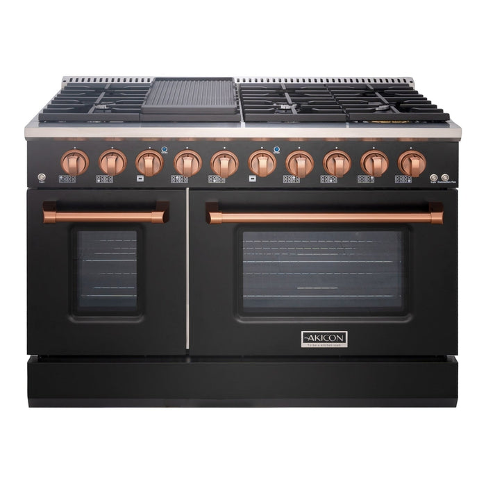 48" Slide-in Freestanding Professional Style Gas Range with 6.7 Cu. Ft. Oven, 8 Burners, AK-JK48A1-B