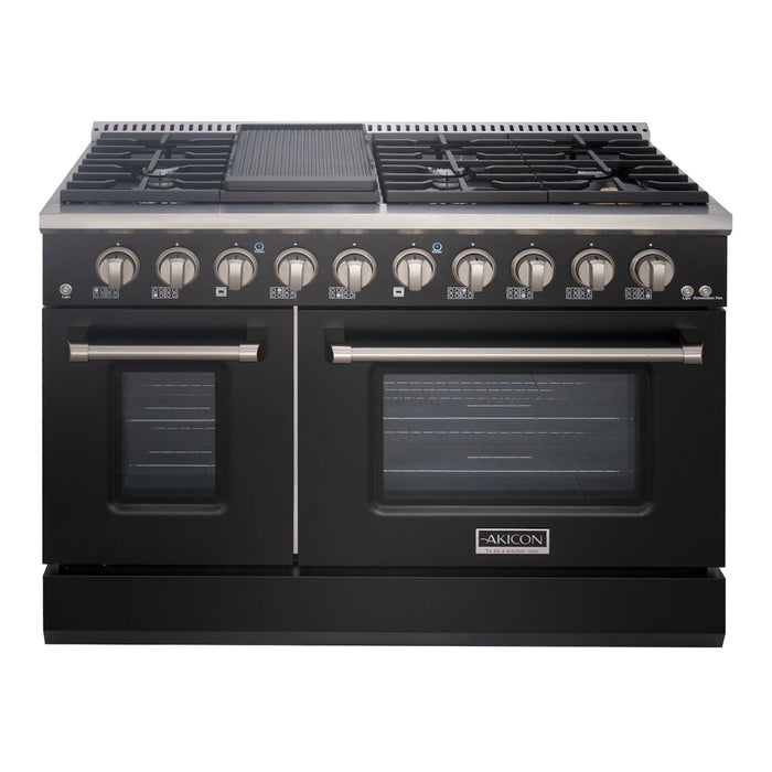 48" Slide-in Freestanding Professional Style Gas Range with 6.7 Cu. Ft. Oven, 8 Burners, AK-JK48A1-B
