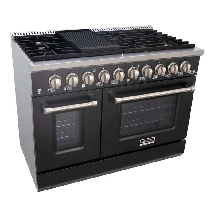 48" Slide-in Freestanding Professional Style Gas Range with 6.7 Cu. Ft. Oven, 8 Burners, AK-JK48A1-B