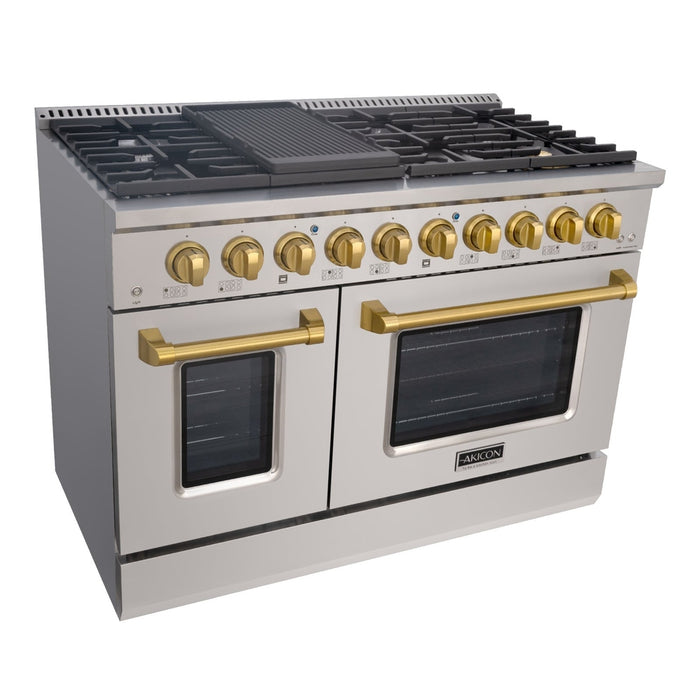 48" Slide-in Freestanding Professional Style Gas Range with 6.7 Cu. Ft. Oven, 8 Burners, AK-JK48A1-S
