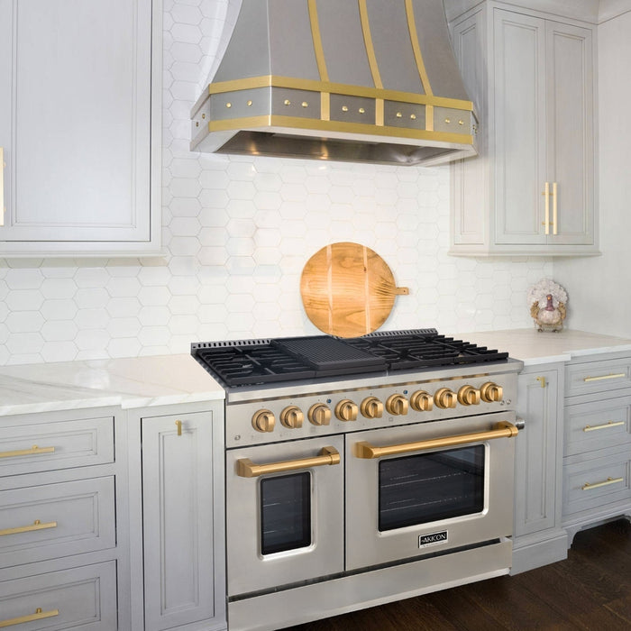 48" Slide-in Freestanding Professional Style Gas Range with 6.7 Cu. Ft. Oven, 8 Burners, AK-JK48A1-S